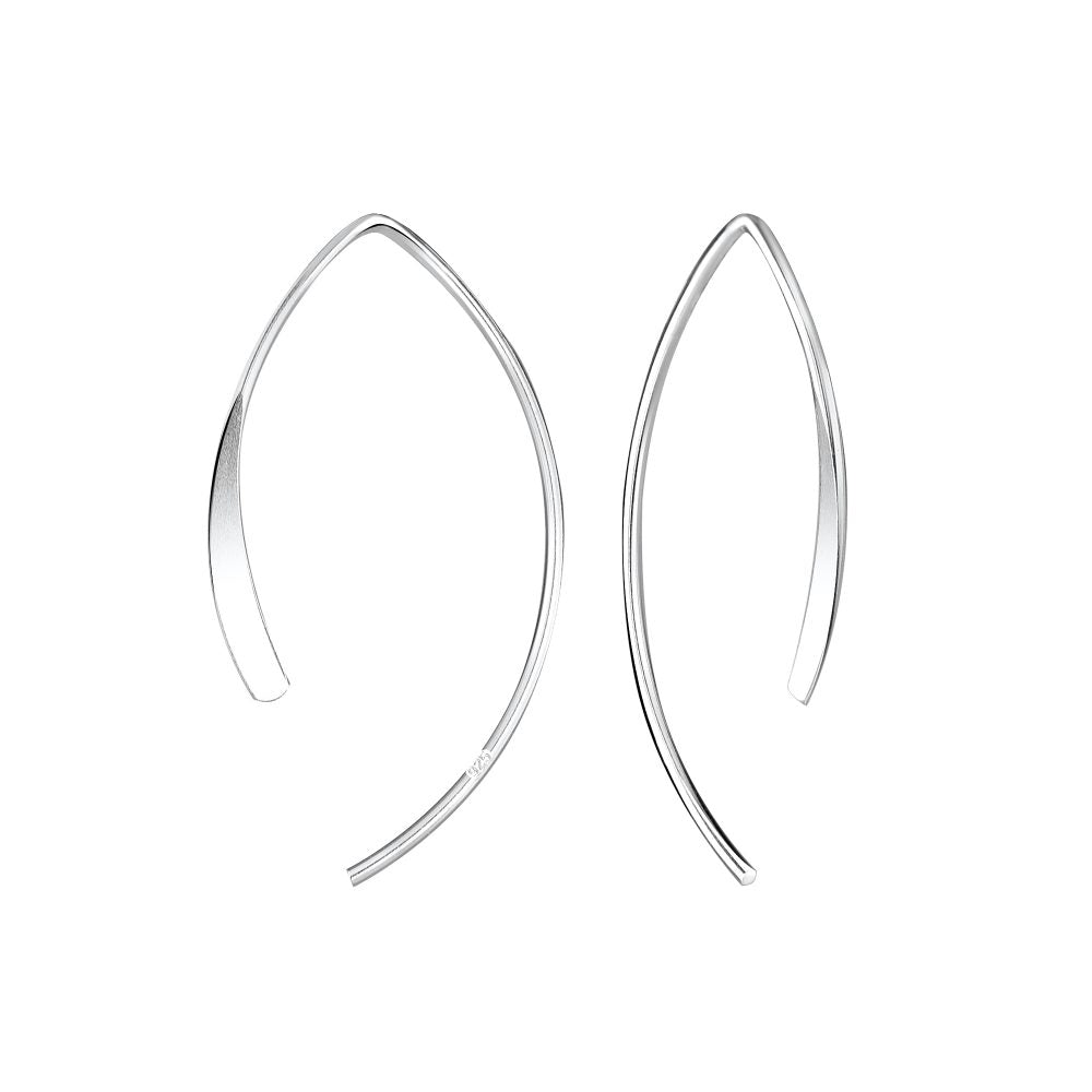 Patterned Thread Through Earrings - 925 Sterling Silver