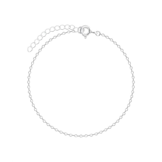 Extendable Silver Chain Bracelet - 7 Inches (18cm) - 925 Sterling Silver Women's Jewelry