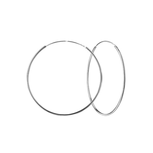 50mm Hoop Earrings - 925 Sterling Silver Women's Jewelry