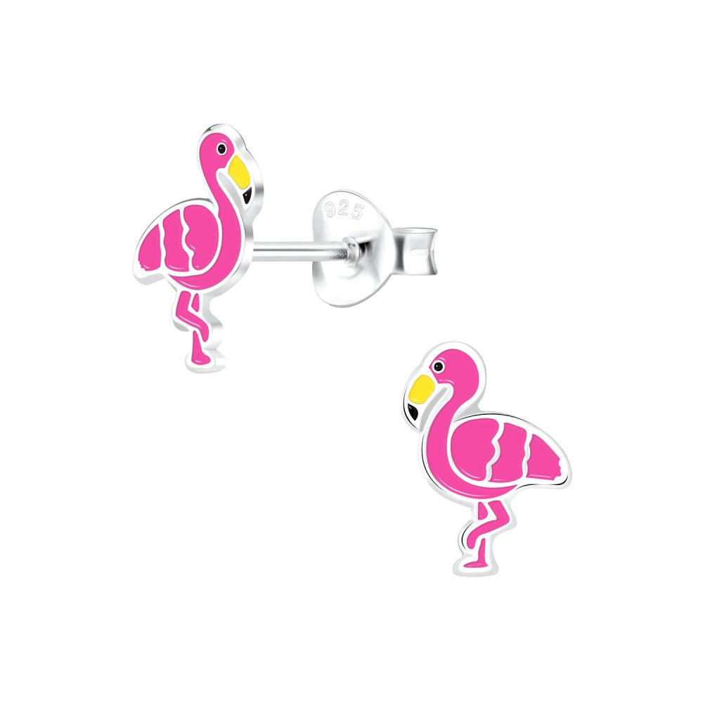 Flamingo Stud Earrings - 925 Sterling Silver