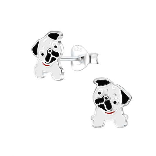 Bulldog Stud Earrings - 925 Sterling Silver