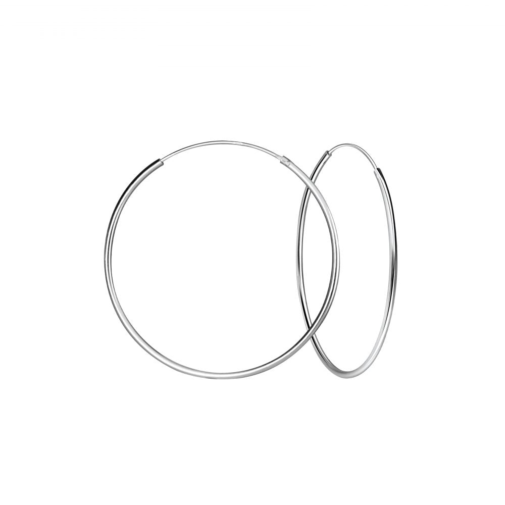 45mm Hoop Earrings - 925 Sterling Silver Women's Jewelry