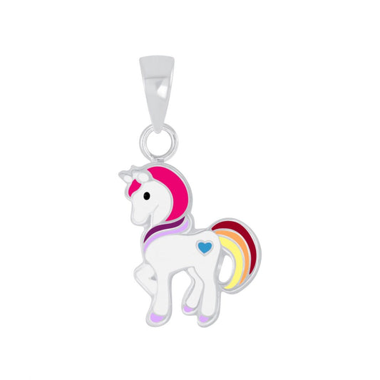 Colorful Unicorn Pendant - 925 Sterling Silver Women's Jewelry