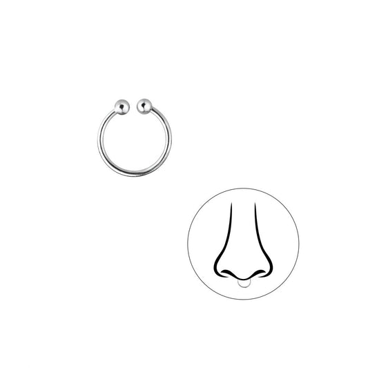 8mm Silver Septum Clip - 925 Sterling Silver Women's Jewelry