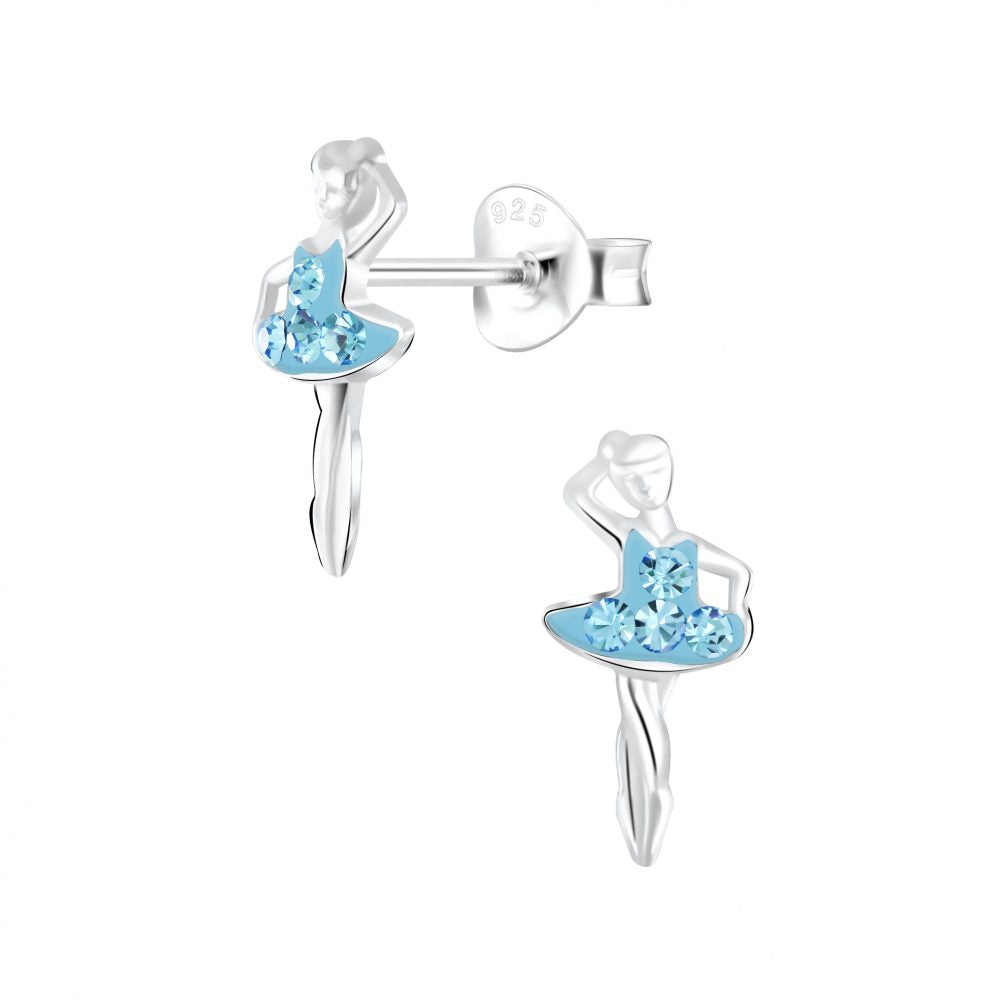 Ballerina Stud Earrings - Aqua Bohemica - 925 Sterling Silver