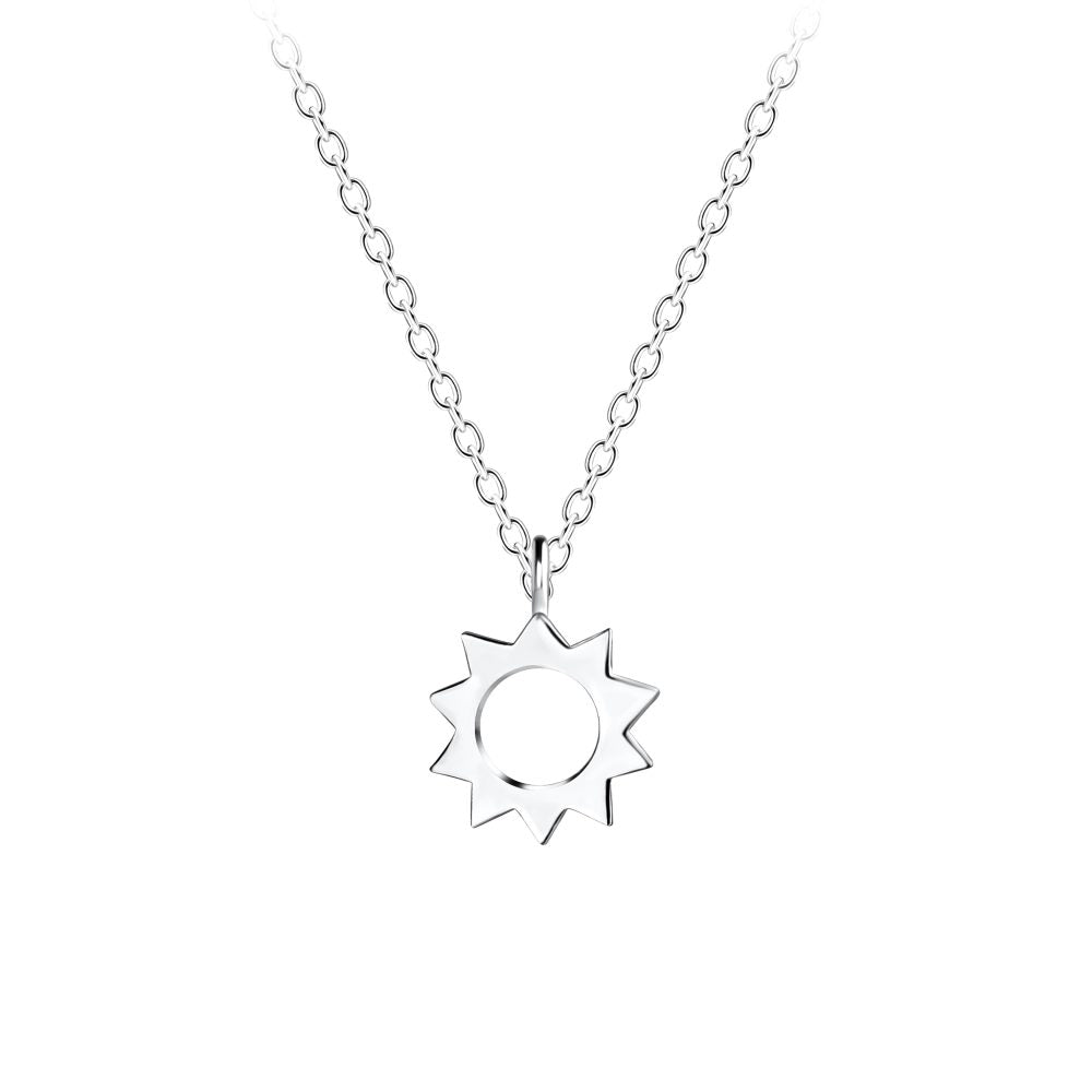 Silver Sun Necklace - 925 Sterling Silver