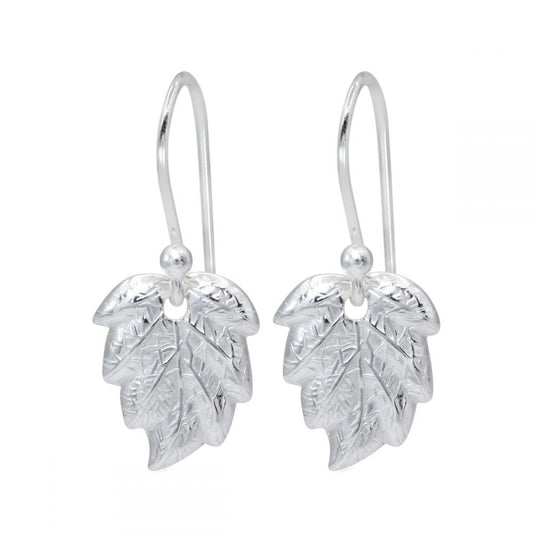 Silver Leaf Earrings - 925 Sterling Silver