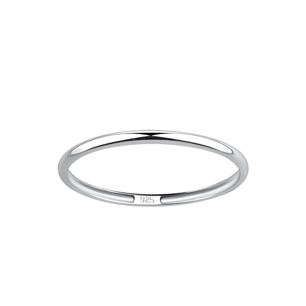 1.5mm Band Silver Ring - Size 8 - 925 Sterling Silver Women's Jewelry