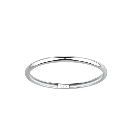 1.5mm Band Silver Ring - Size 8 - 925 Sterling Silver Women's Jewelry