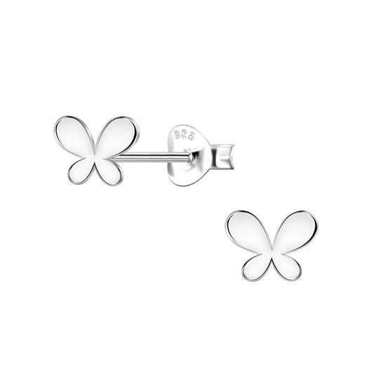 Silver Butterfly Stud Earrings - 925 Sterling Silver Women's Jewelry