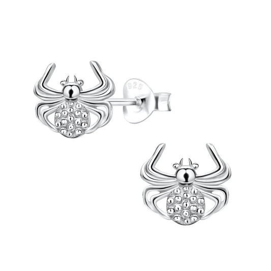 Silver Spider Stud Earrings - 925 Sterling Silver