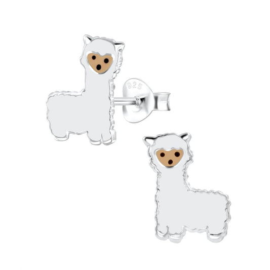 Alpaca Stud Earrings - 925 Sterling Silver