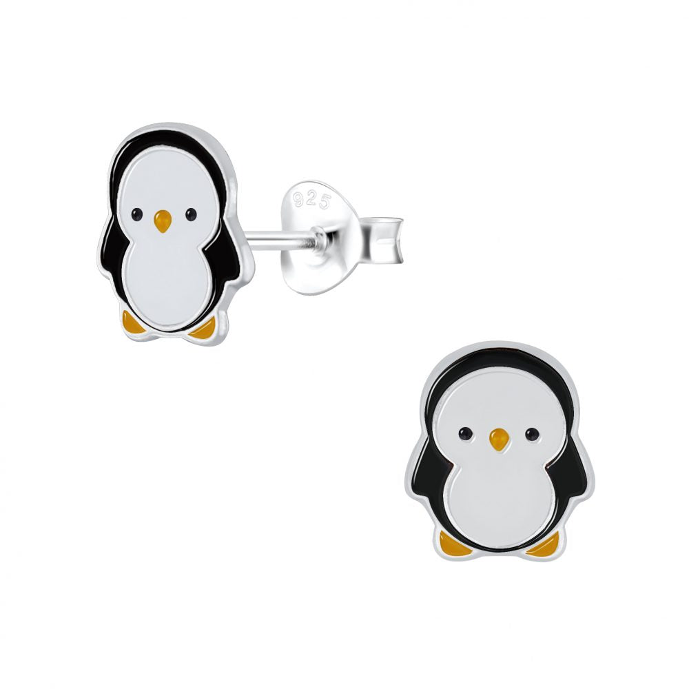 Penguin Stud Earrings - 925 Sterling Silver