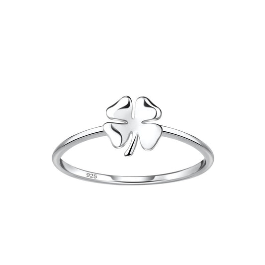 Silver Clover Ring - Size 7 - 925 Sterling Silver Women's Jewelry