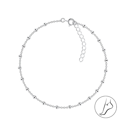 Satellite Anklet - Extendable to 10 Inches - 925 Sterling Silver