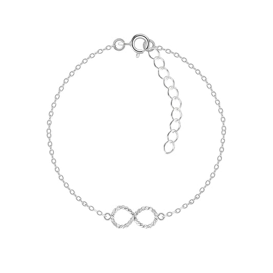 Infinity Twist Bracelet - Extendable to 7 Inches - 925 Sterling Silver