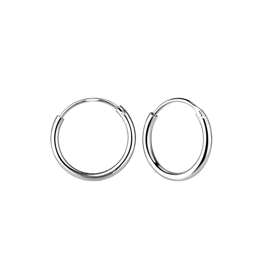 Hoop Earrings - 12mm - 925 Sterling Silver