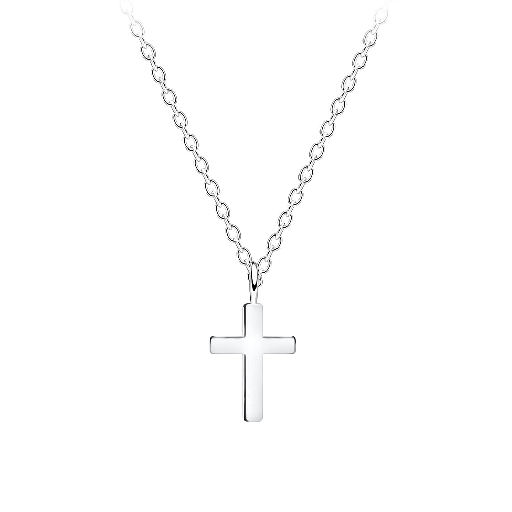 Cross Necklace - 18 Inches - 925 Sterling Silver