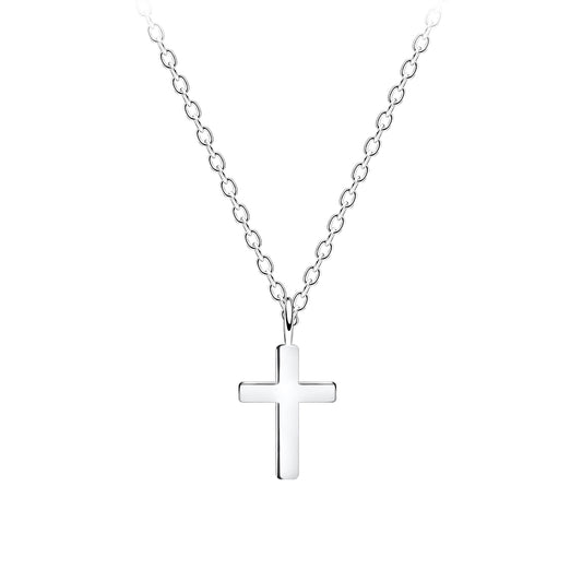 Cross Necklace - 18 Inches - 925 Sterling Silver