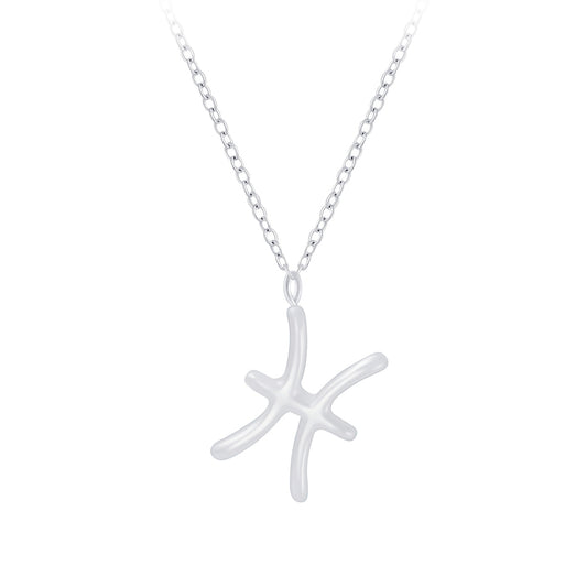 Pisces Zodiac Sign Necklace - 18 Inches - 925 Sterling Silver