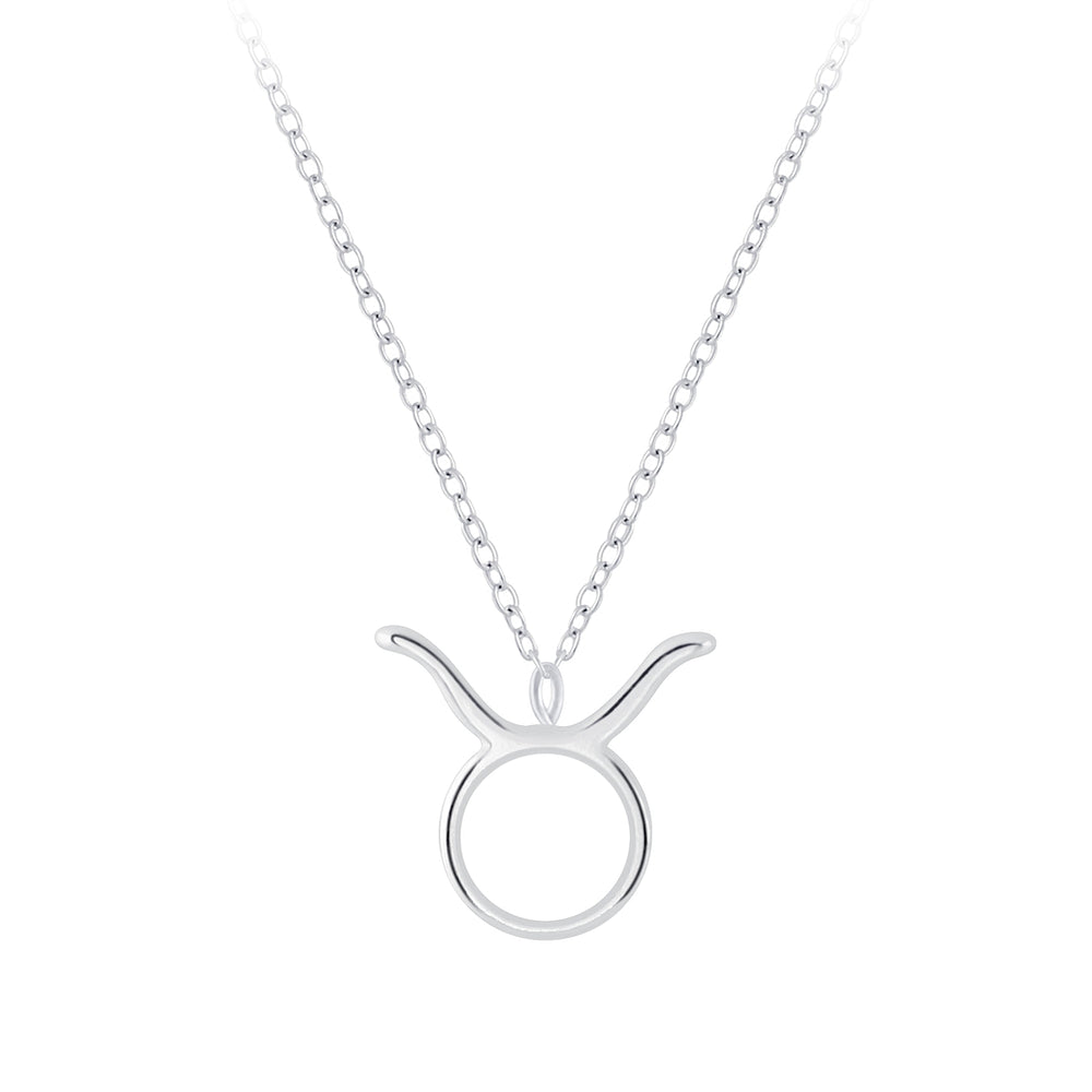 Taurus Zodiac Sign Necklace - 18 Inches - 925 Sterling Silver