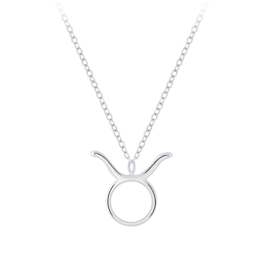 Taurus Zodiac Sign Necklace - 18 Inches - 925 Sterling Silver