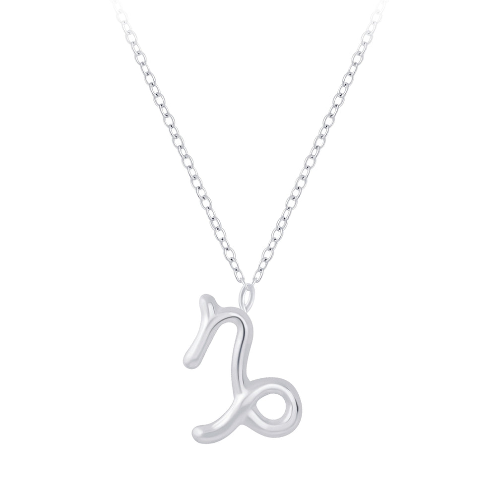 Capricorn Zodiac Sign Necklace - 18 Inches - 925 Sterling Silver