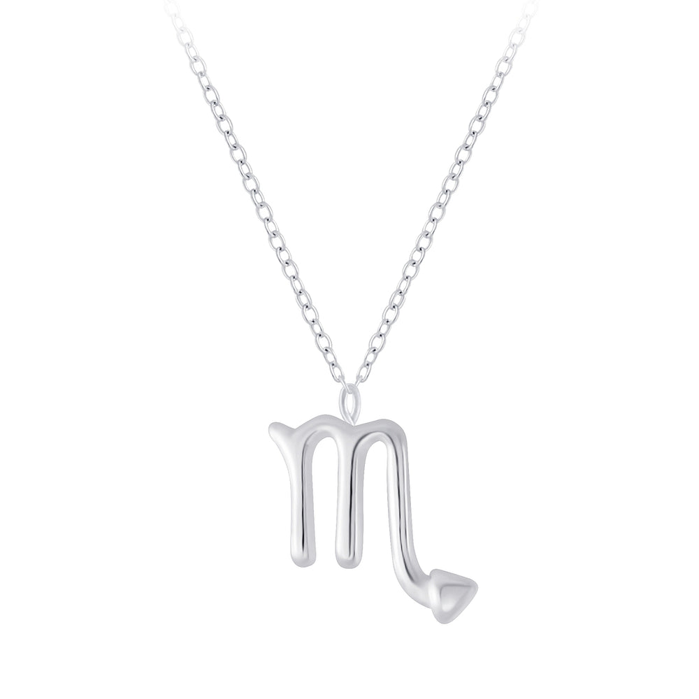 Scorpio Zodiac Sign Necklace - 18 Inches - 925 Sterling Silver