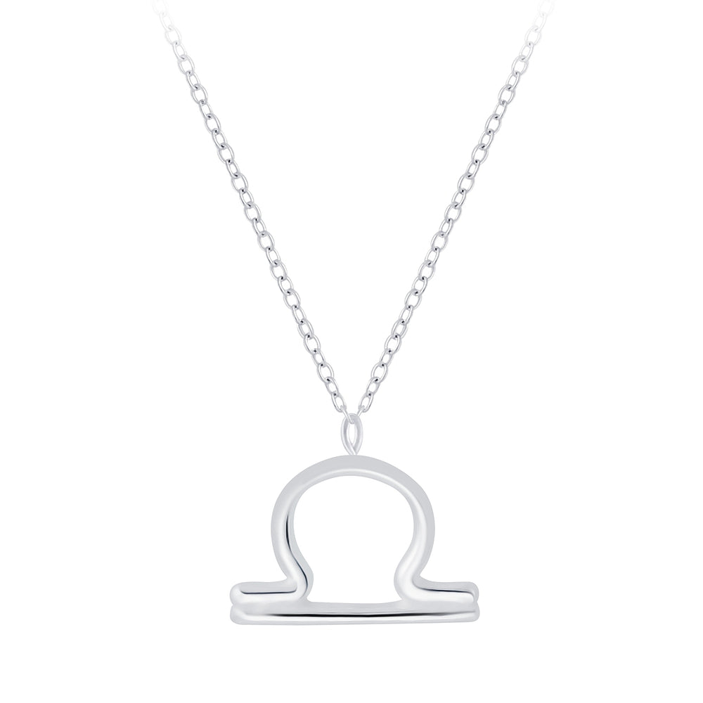 Libra Zodiac Sign Necklace - 18 Inches - 925 Sterling Silver