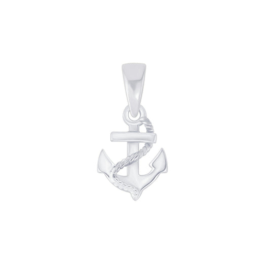 Silver Anchor Pendant - 8mm - 925 Sterling Silver