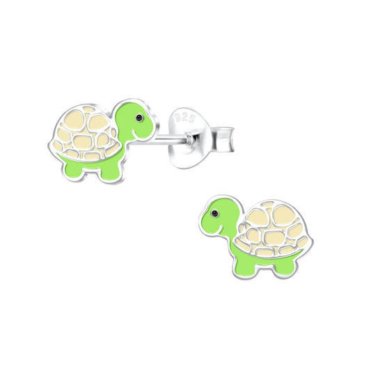 Silver Turtle Stud Earrings - 925 Sterling Silver Women's Jewelry