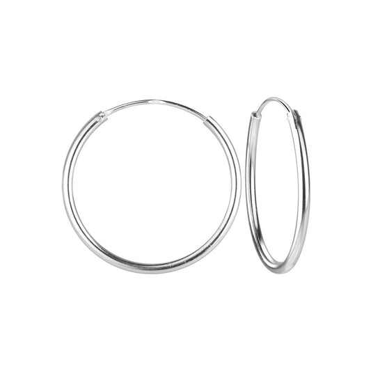 18mm Hoop Earrings - 925 Sterling Silver Women's Jewelry