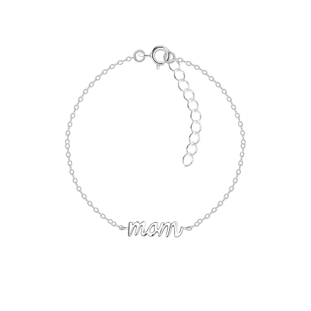 Mom Bracelet - 7 Inches - 925 Sterling Silver