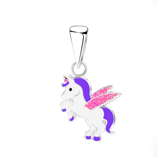 Purple Pink Unicorn Pendant - 925 Sterling Silver Women's Jewelry