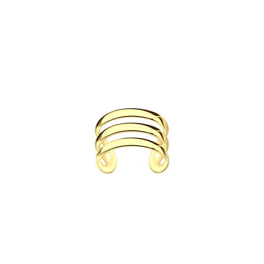 Triple Line Ear Cuff - 925 Sterling Silver with Gold Finish