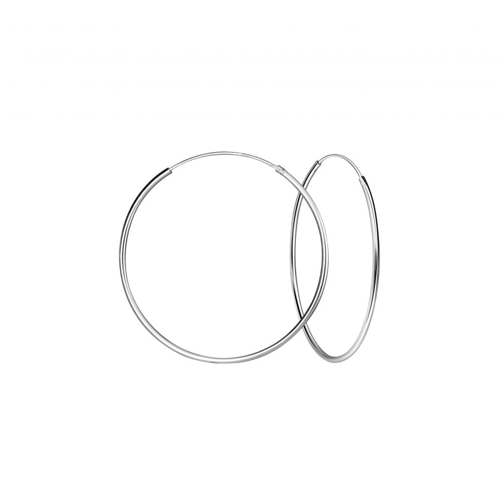 40mm Hoop Earrings - 925 Sterling Silver Women's Jewelry