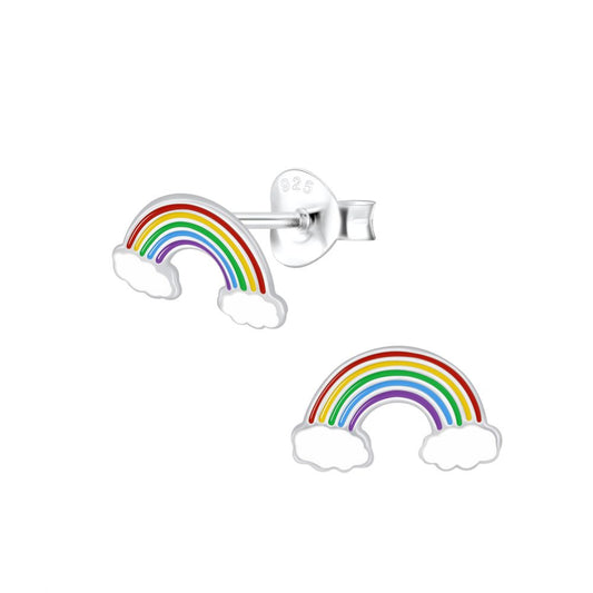 Rainbow Stud Earrings - 925 Sterling Silver