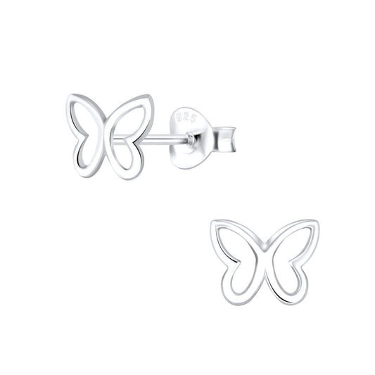 Silver Butterfly Stud Earring - 925 Sterling Silver Women's Jewelry