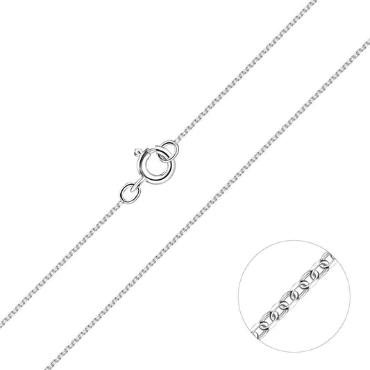 45cm Silver Diamond Cut Cable Chain - 925 Sterling Silver