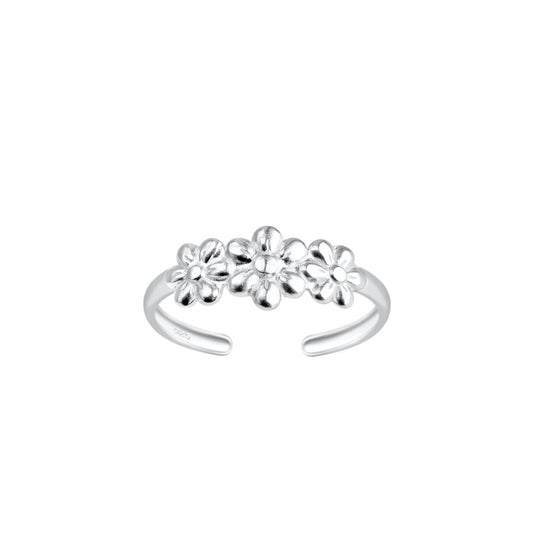 Flower Toe Ring - 925 Sterling Silver