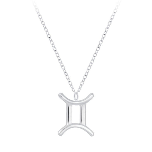 Gemini Zodiac Sign Necklace - 45cm - 925 Sterling Silver