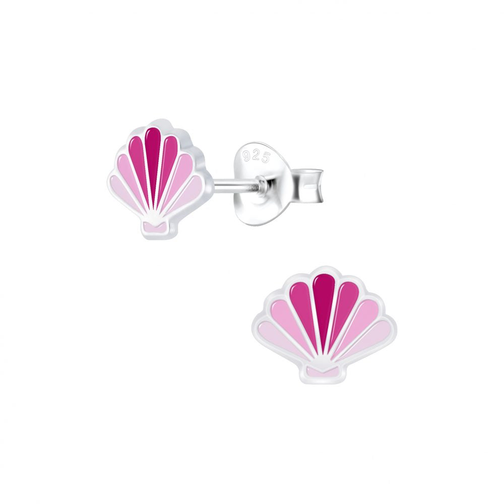 Pink Shell Stud Earrings - 925 Sterling Silver Women's Jewelry