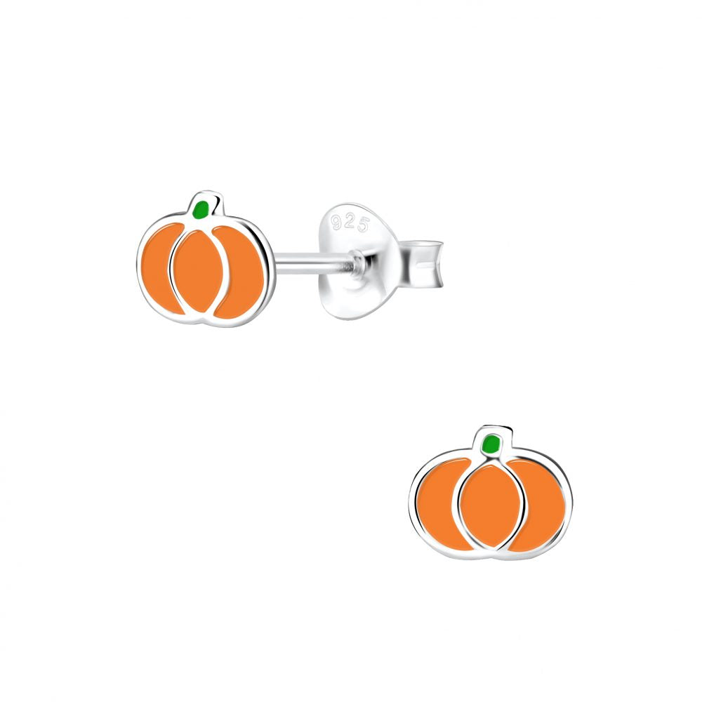 Pumpkin Stud Earrings - 925 Sterling Silver