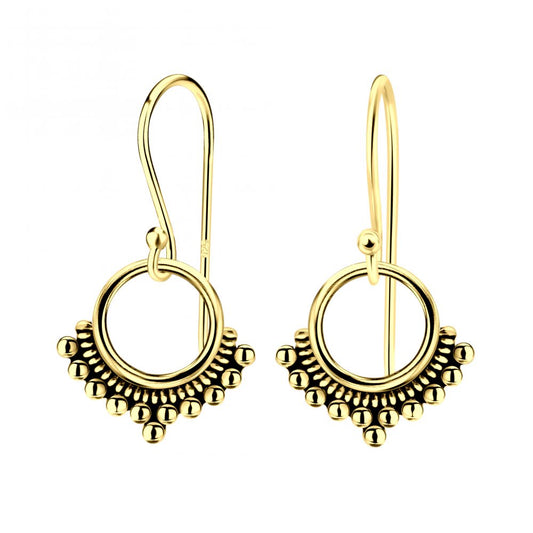 Bohemian Earrings with Gold Finish - 925 Sterling Silver Women's Jewelry